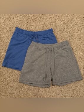 Bundle of 2 Blue Star Clothing Athletic Athleisure Shorts Gray & Blue Size Small